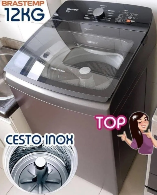 Máquina de Lavar Brastemp 12Kg titânio com Ciclo Tira Manchas Advanced e Ciclo Antibolinha – BWK12A9 na Compra Certa