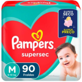 4 Pacotes Fralda Pampers Supersec M - 360 Unidades na Droga Raia