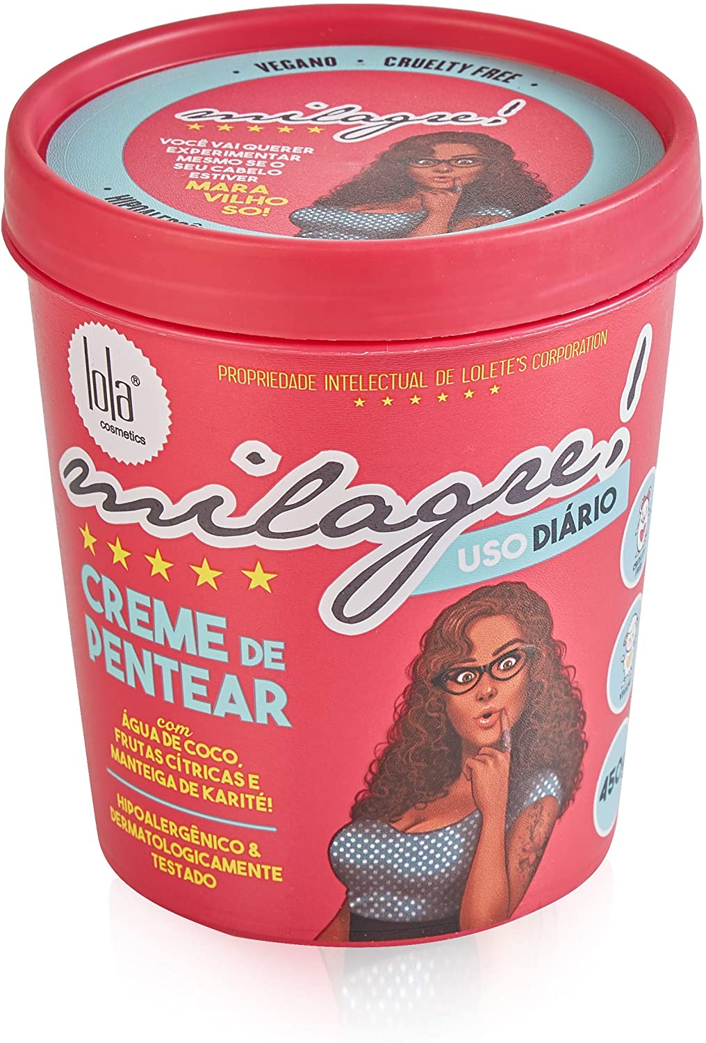 10 Unidades – Creme Pentear Milagre Lola Cosmetics 450g cada na Amazon