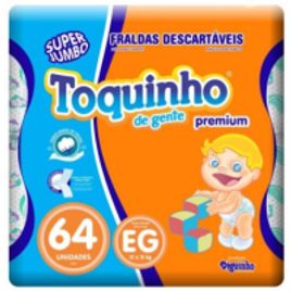4 Pacotes Fralda Toquinho de Gente Premium EG - 256 unidades na Droga Raia