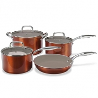 Conjunto De Panelas 4 Peças Com Fundo De Indução, Unique, Cerâmic Life, Caramelo, Brinox na Amazon