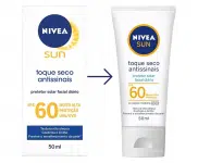 Protetor Solar Facial NIVEA SUN Toque Seco Antissinais FPS60 50ml, Nivea,Laranja na Amazon