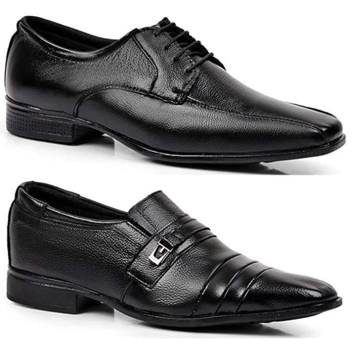 Kit 2 Pares Sapato Sociais Em Couro Polo State Premium Preto na Amazon