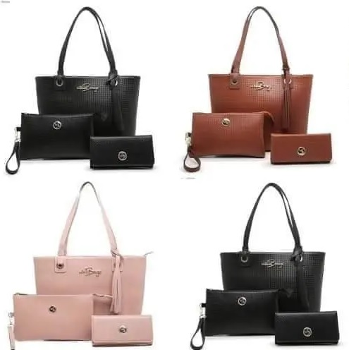 Kit Bolsa Feminina Tipo Sacola + Necessaire + Carteira Willibags na Amazon