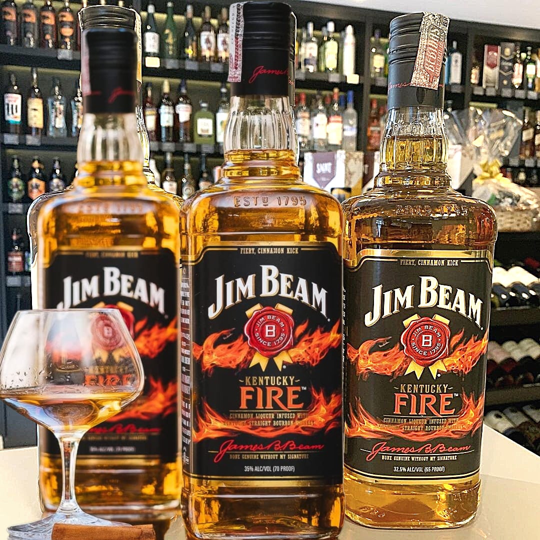 Whisky Jim Beam Fire, Bourbon, 1L na Amazon