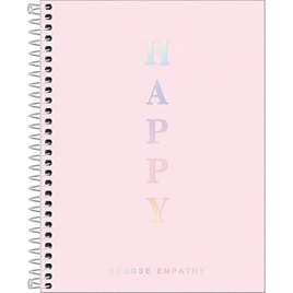 Caderno Colegial Espiral Happy Rosa Capa Plástica 10 Matérias 160 folhas - Tilibra na Amazon