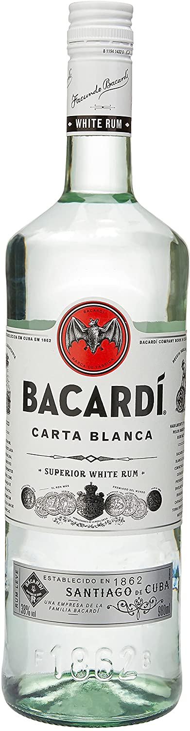 Rum Bacardi Carta Blanca Branco 980ml na Amazon