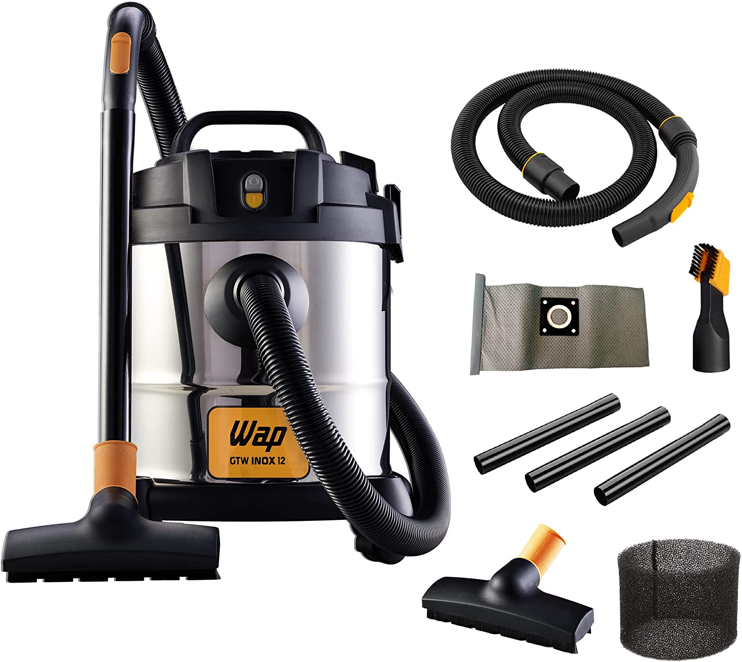 Aspirador de Pó e Água WAP GTW INOX 12 1400W 12 Litros 160 mbar Barril Aço Inox com Soprador 127V na Amazon
