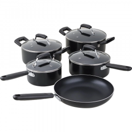 Jogo de Panelas 5 Peças Roma Preto - Classic Home na Americanas