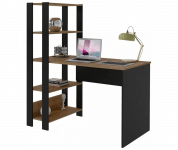 Escrivaninha com Estante Lateral MATCH cor Preto/Pinho – Artely na Amazon