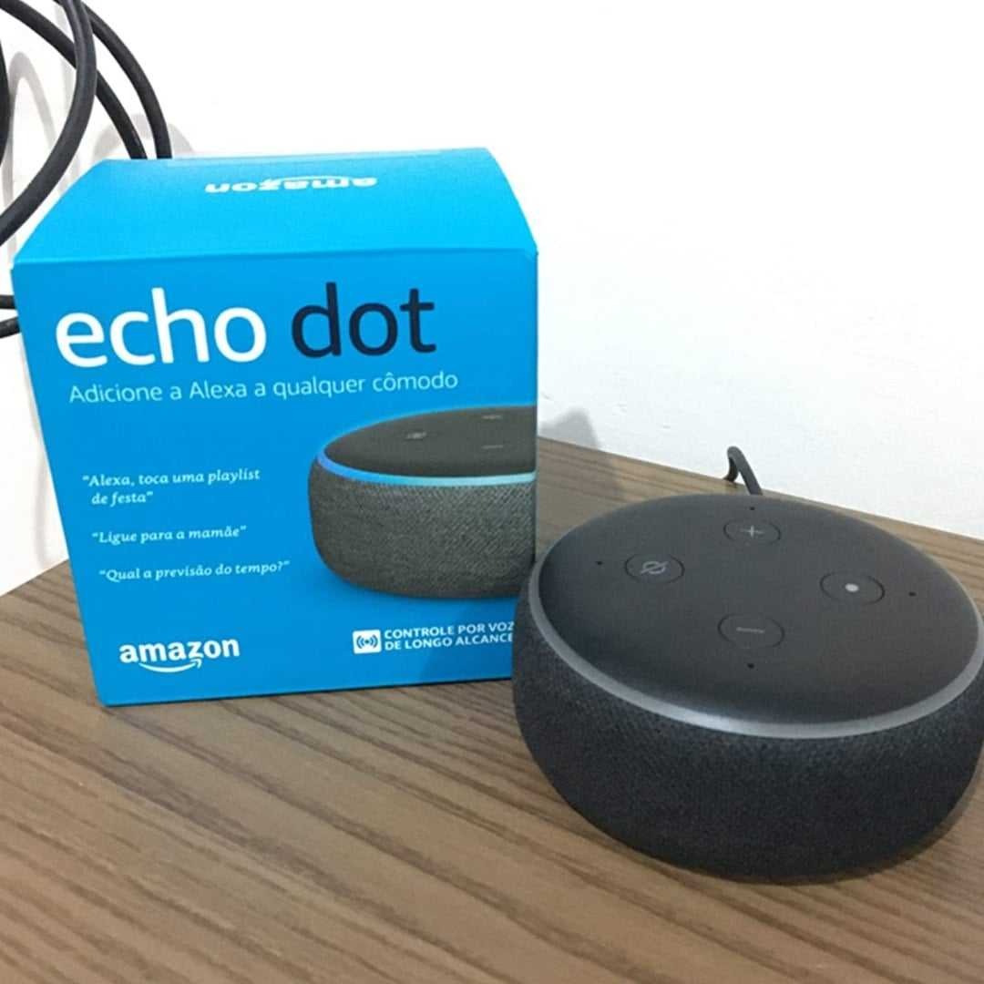 Smart Speaker Amazon com Alexa Preto – ECHO DOT 3ª Geração na Fastshop