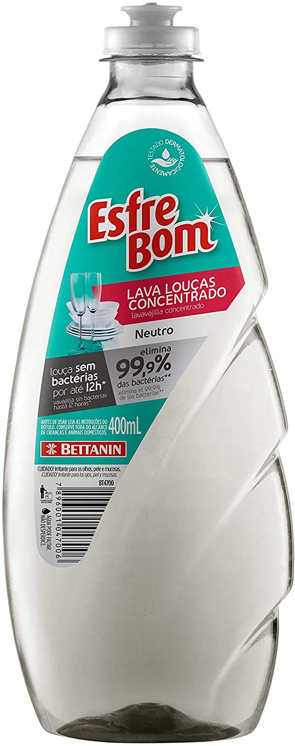 Lava Louças Gel Concentrado Neutro De 400Ml, Esfrebom, Transparente na Amazon