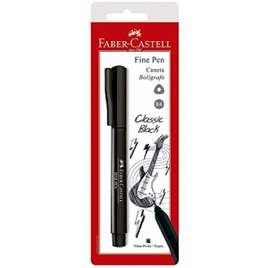 3 Unidades de Caneta Ponta Fina, Fine Pen SM/FPBPRZF Preta Faber-Castell na Amazon