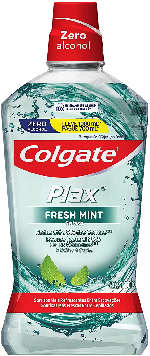 Enxaguante Bucal Colgate Plax Fresh Mint 1000Ml Promo Leve 1000Ml E Pague 700Ml na Amazon