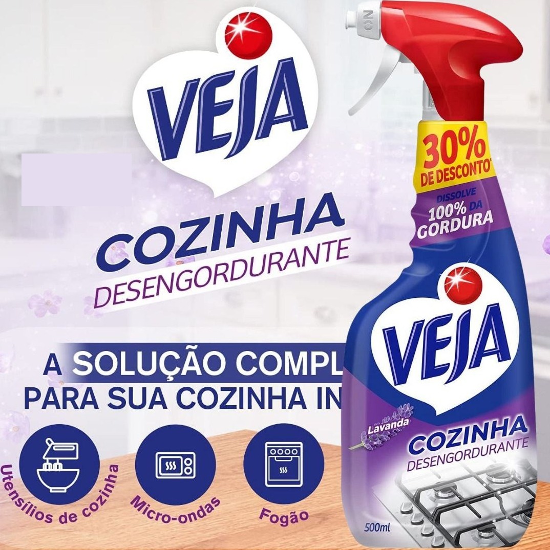 Limpador Desengordurante Veja Cozinha Lavanda Spray 500ml Oferta na Amazon