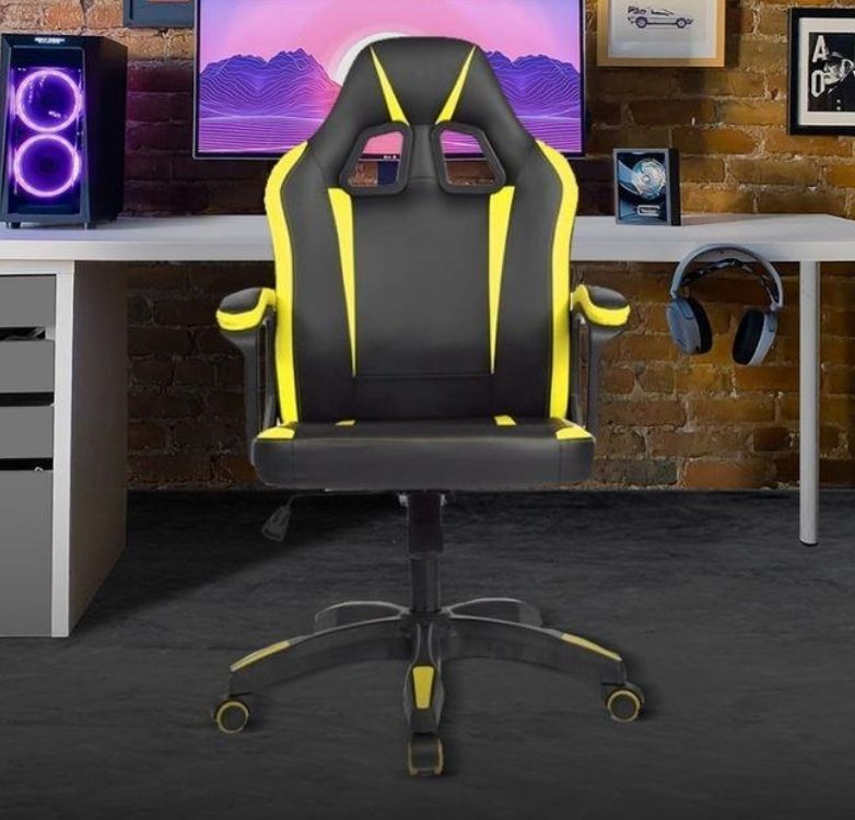 Cadeira Gamer Prizi Runner – Amarela na Ponto