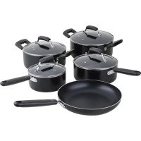 Jogo De Panelas 5 Peças Roma Preto - Classic Home na Americanas