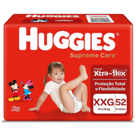Fralda Huggies Supreme Care Hiper XXG - 52 Unidades na Extra