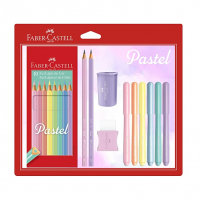 Kit Tons Pastel, Faber-Castell, KIT/PASTEL, Lápis De Cor + Canetinhas + Borracha + ... na Amazon