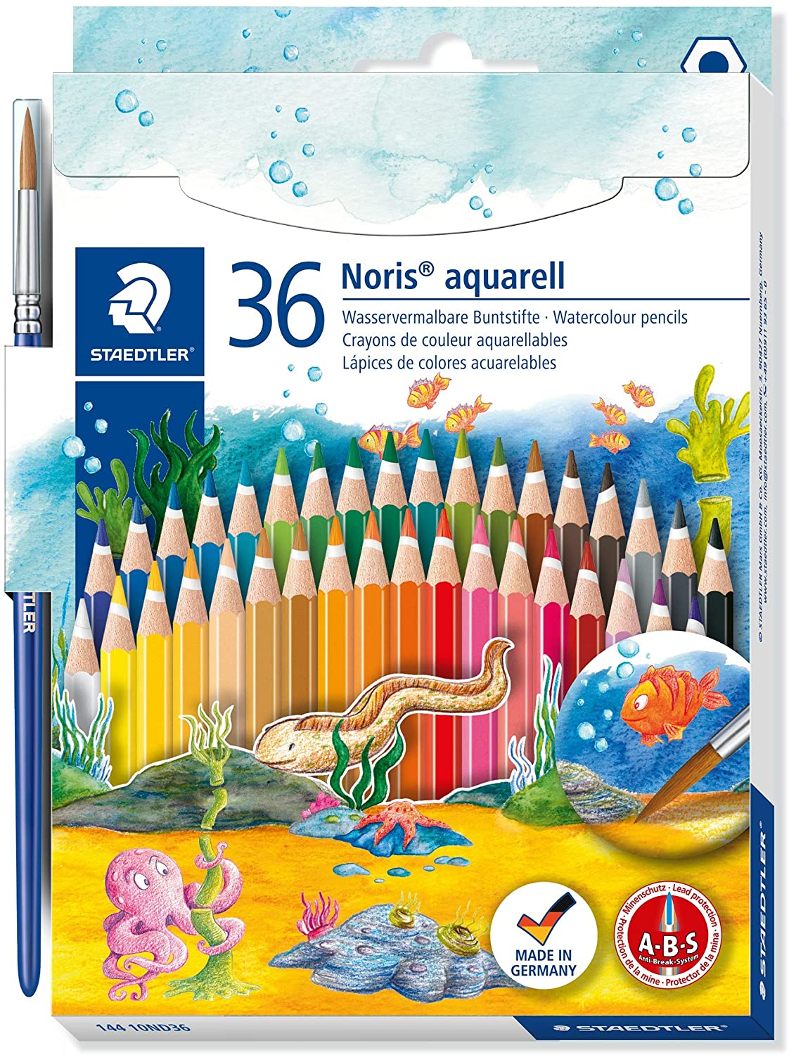 Lápis de Cor Aquarelável, Staedtler, Noris, 36 Cores + 1 Pincel na Amazon