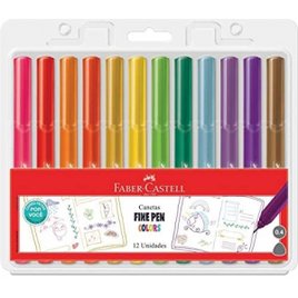 Caneta Ponta Fina Faber-Castell Fine Pen Colors Edição Especial 12 cores na Amazon