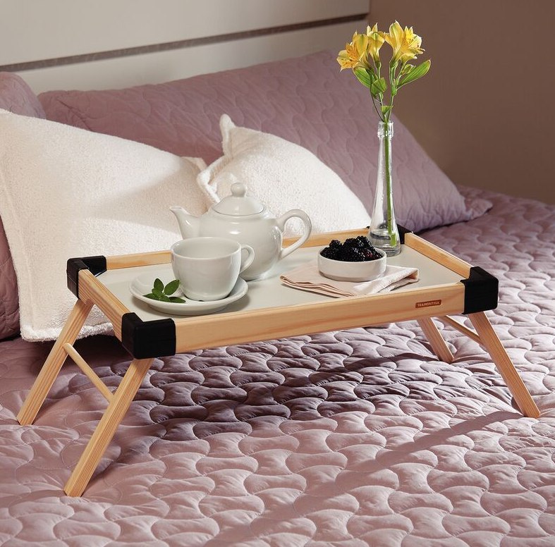 Bandeja Small em Madeira Maciça com Pés Dobráveis Tramontina – 91390108 na Amazon