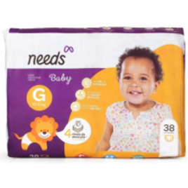 Fralda Descartável Infantil Needs Baby Mega G 38 unidades na Droga Raia
