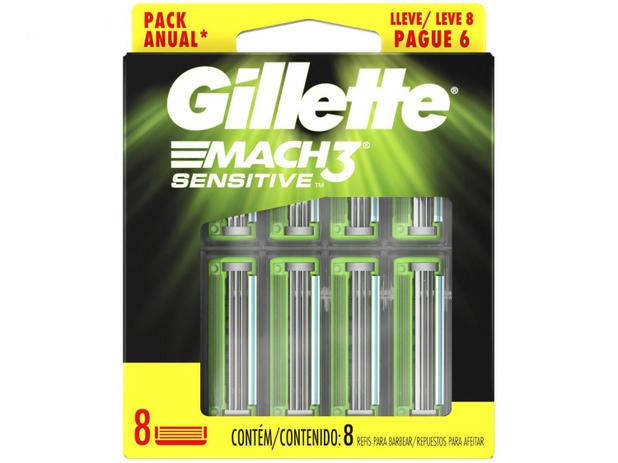 Carga Gillette Mach3 Sensitive – 8 Unidades na Magazine Luiza