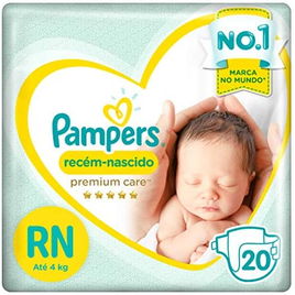 2 Pacotes Fralda Pampers Premium Care Tam RN - 20 Unidades (Total 40 Unidades) na Amazon