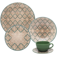 Aparelho De Jantar E Chá Oxford 30 Peças Cerâmica Unni Linen Verde na Estrela10