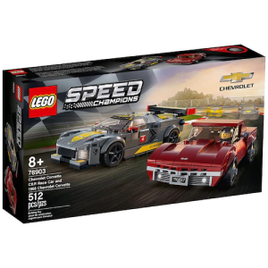 Brinquedo Lego Speed Champions Chevrolet Corvette C8.R Race Car e 1968 Chevrolet Corvette 76903 - 512 Peças na Ponto