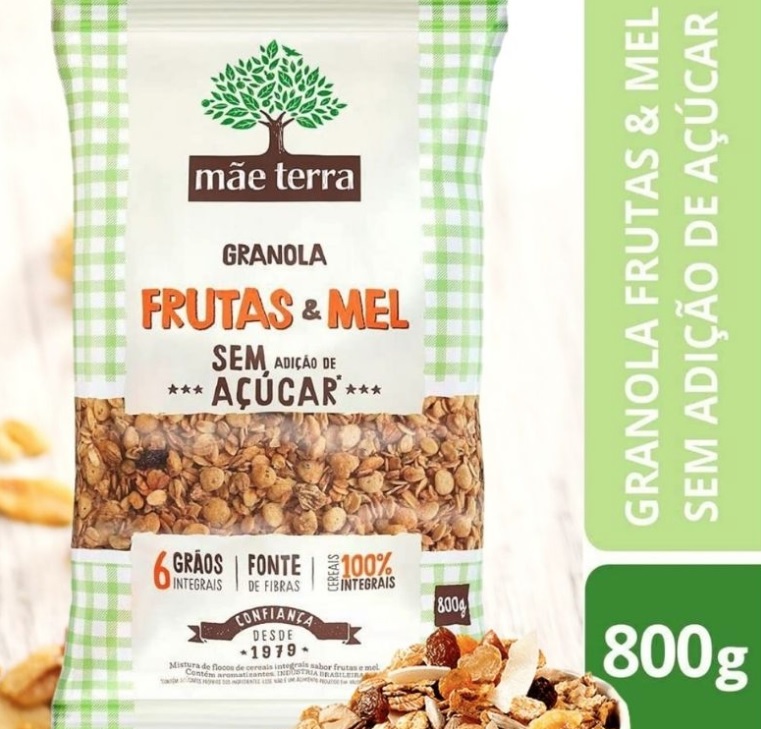 Granola Mãe Terra Frutas e Mel Sem açúcar 800g na Amazon