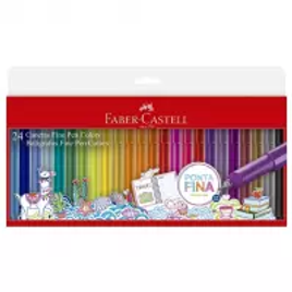 Caneta Ponta Fina Faber-Castell Fine Pen FPB/ES24ZF 24 Cores Multicor na Amazon