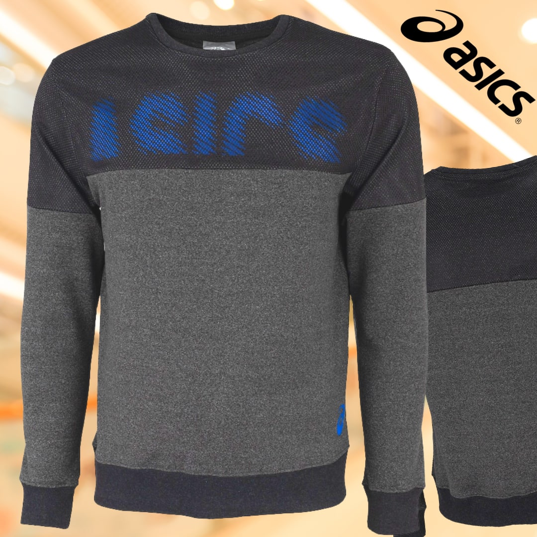Blusão ASICS Malha com Fleece e Mesh – Masculino na Centauro