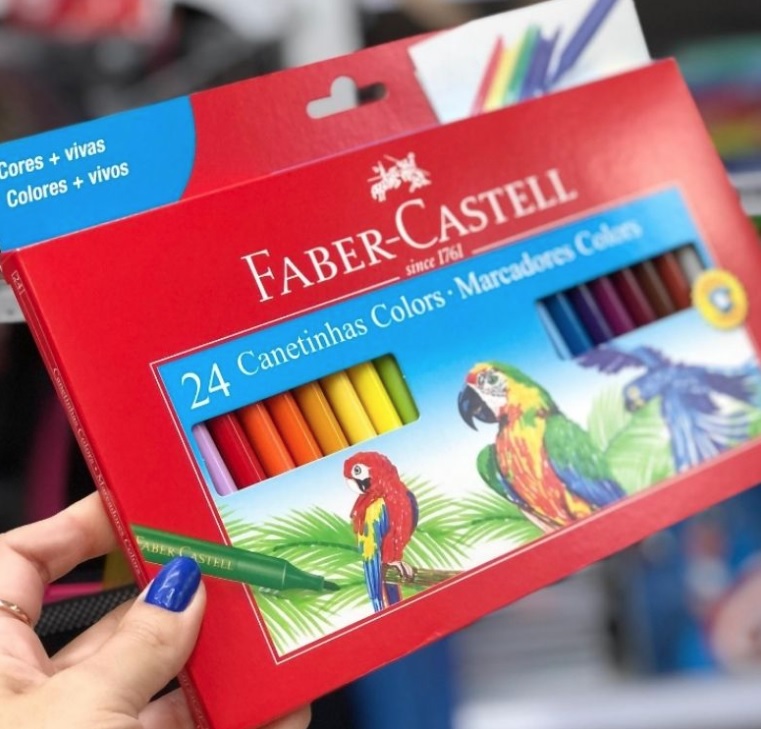 Canetinha Hidrográfica 24 Cores, Faber-Castell na Amazon