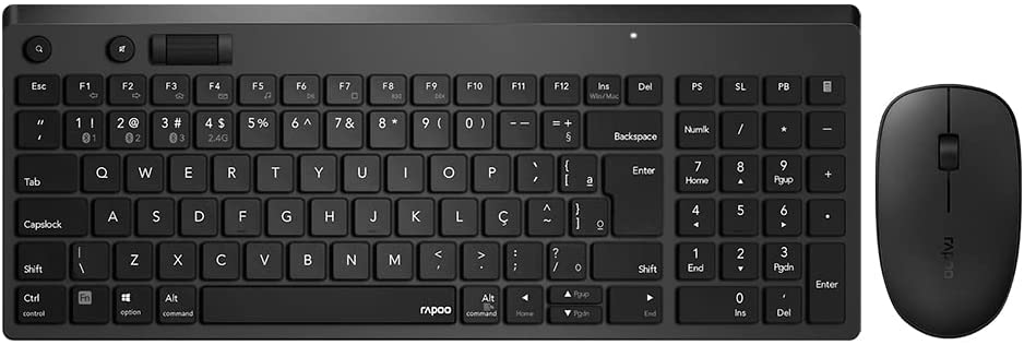 Combo RAPOO Teclado e Mouse sem Fio Bluetooth 2.4Ghz Black – RA003 na Amazon