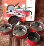 Jogo de Panelas 5 Peças Vermelho Magnific Antiaderente Panelux na Amazon