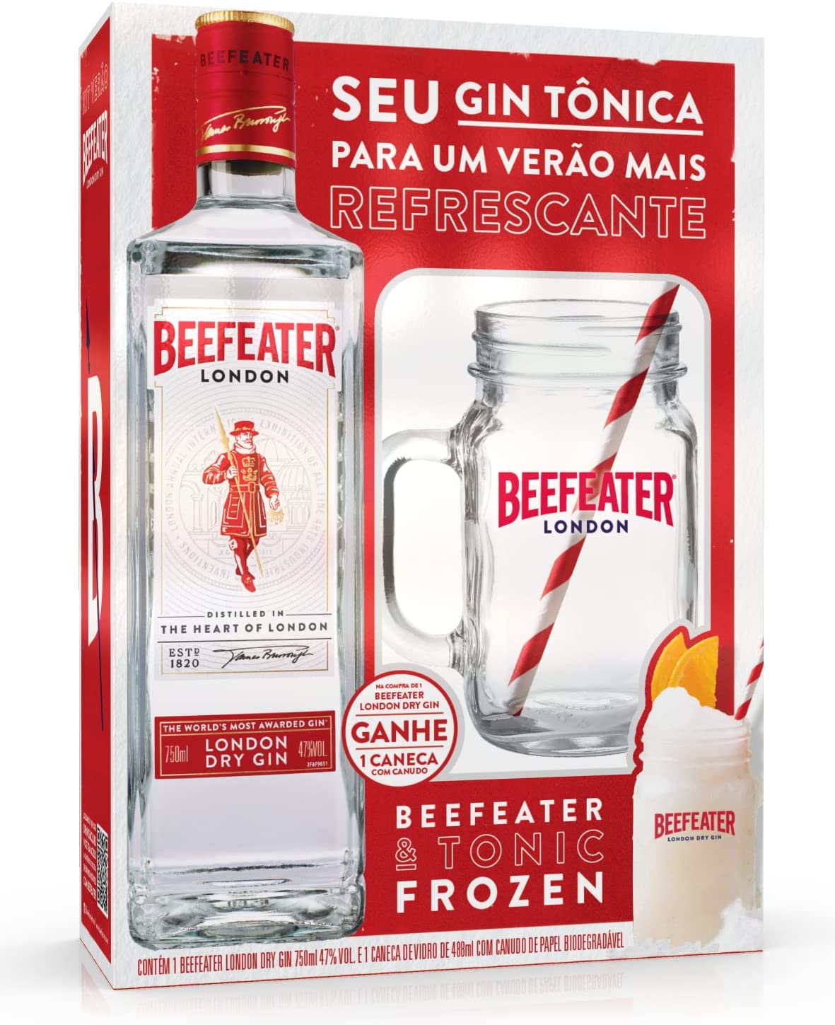 Gin Beefeater Dry 750ml com Caneca na Amazon