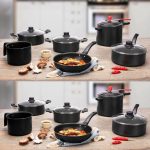 Jogo de Panelas Eirilar Antiaderente de Alumínio – Preto 6 Peças na Magazine Luiza