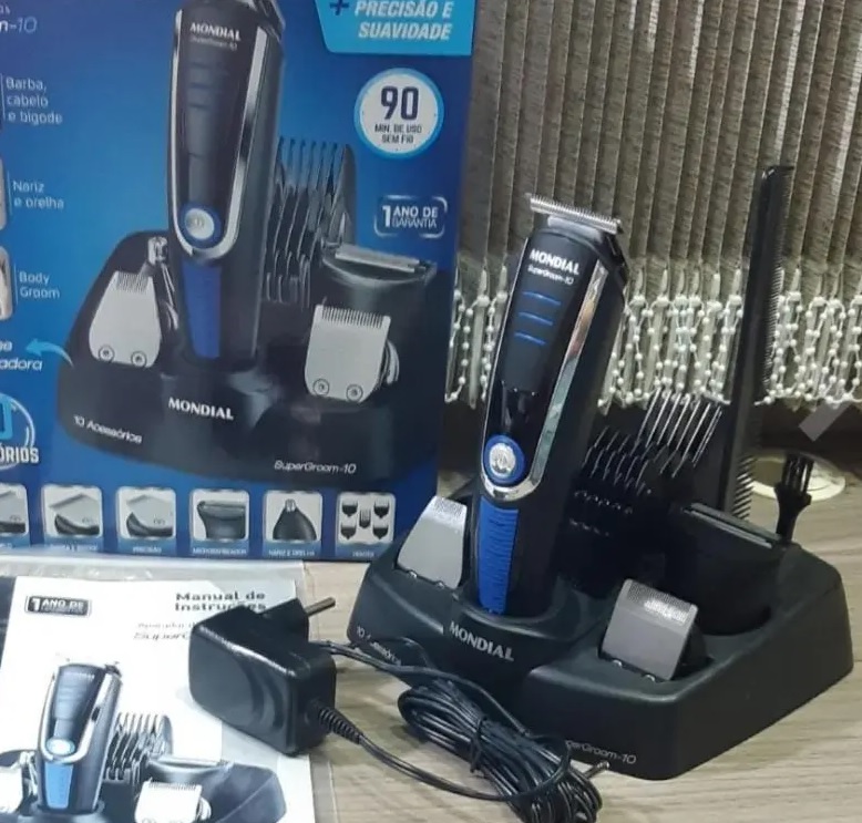 Aparador de Pelos Mondial, Super Groom – 10, Preto/Azul, Bivolt – BG-03 na Amazon