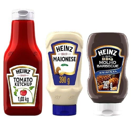 Burguer Kit Heinz Ketchup Tradicional 1kg + Maionese 390g + Barbecue 397g na Ponto