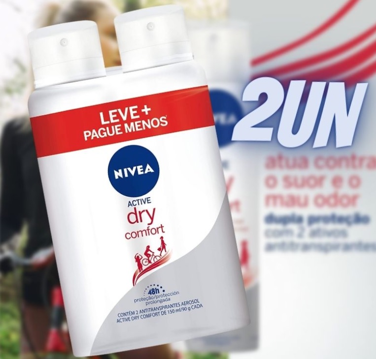 NIVEA Kit Desodorante Aerossol Dry Comfort Feminino 150Ml – 2 Unidades, pacote de 2 na Amazon