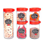 Potes Herméticos de Vidro Kitchen Vermelho 5 Peças – Casambiente na Casas Bahia