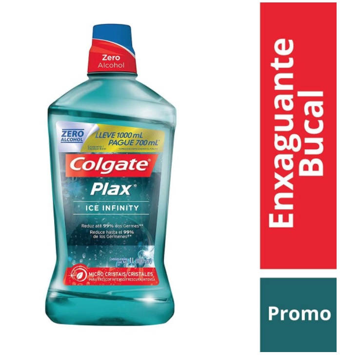 Enxaguante Bucal Colgate Plax Ice Infinity, 1000Ml na Amazon