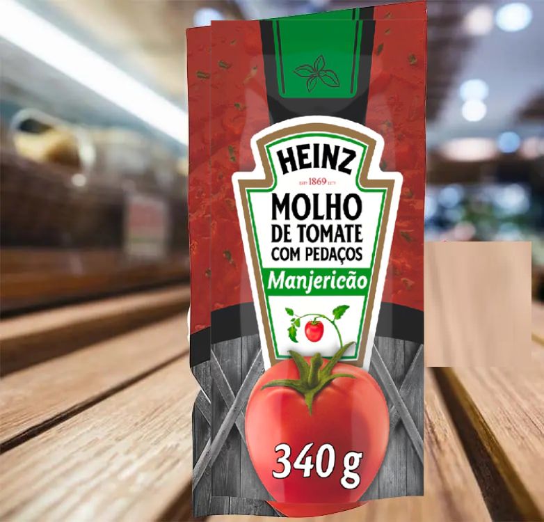 HEINZ – Molho de Tomate com Pedaços, Sabor Manjericão, Sachê 340g na Amazon