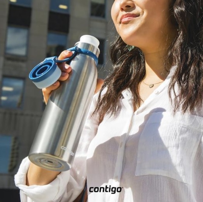 Garrafa Térmica Inox Parede Dupla Matterhorn, Contigo, Azul, 591ML na Amazon