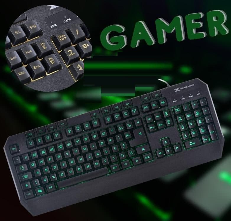Teclado Usb Gamer Draco Com Macros, Multimidia Led 3 Cores Cabo 1.8 Metros Abnt2 Preto – Gt400 – Vinik na Amazon