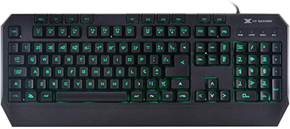 TECLADO USB GAMER DRACO COM MACROS, MULTIMIDIA LED 3 CORES CABO 1.8 METROS ABNT2 PRETO – GT400 – VINIK na Amazon