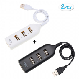Kit com 2 Hubs USB de 4 Portas USB 2.0 na Sou Barato