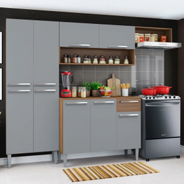 Cozinha Compacta Madesa Emilly Top com Armário e Balcão Rustic na Loja Madesa